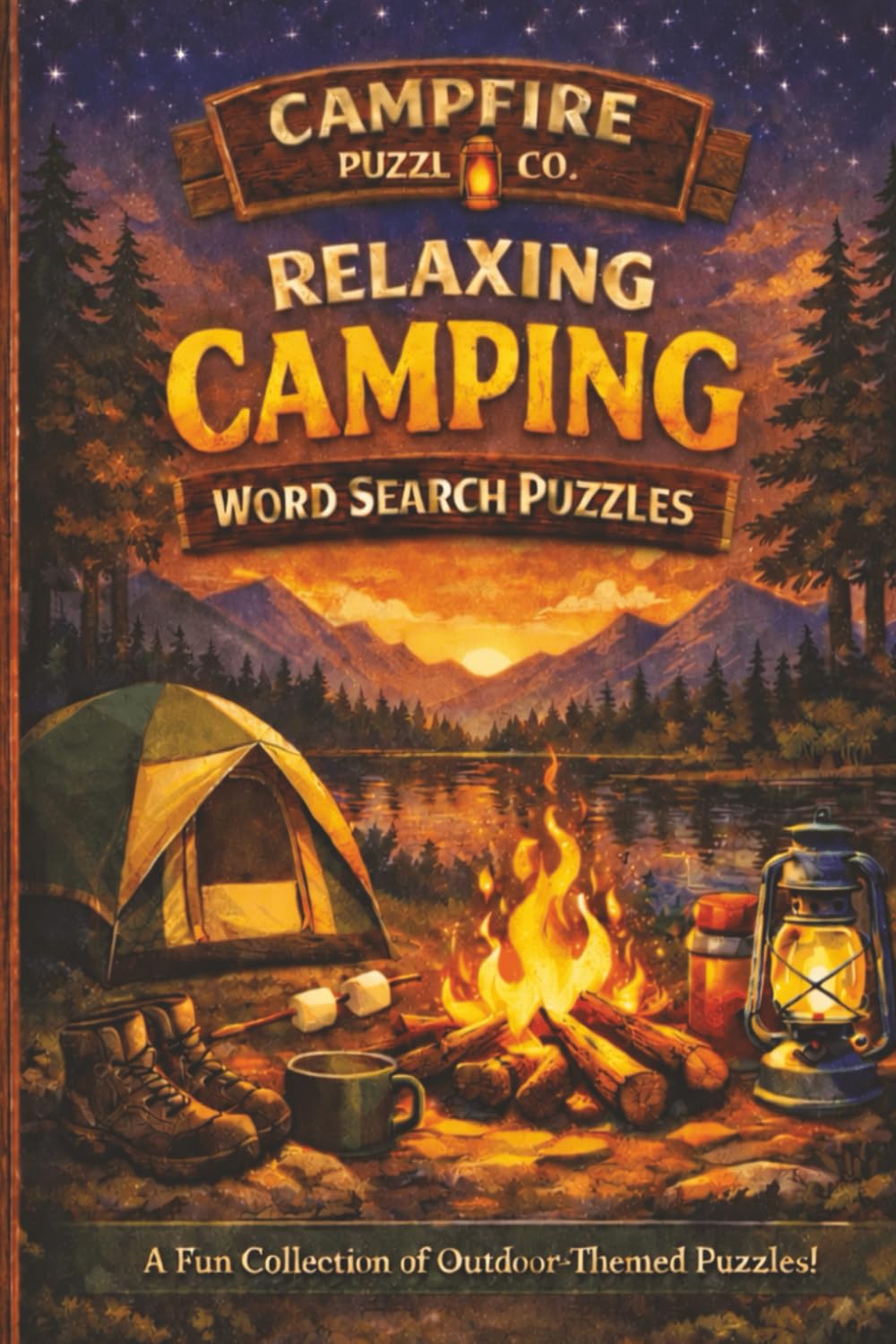 Camping Word Search Puzzle Book: Word Searches with Easy to Read Print about Camping, RV Living, Out Door Adventures and More | 6x9 inches, 100 pages ... (Campfire Puzzle Co.™ Relax & Explore Series)