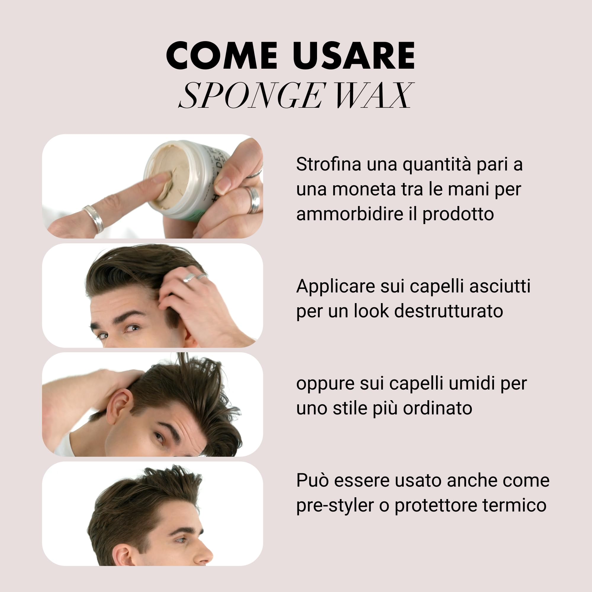 Hanz de Fuko Sponge Wax – Acabado mate premium per uomo – finish opaco – 56 g