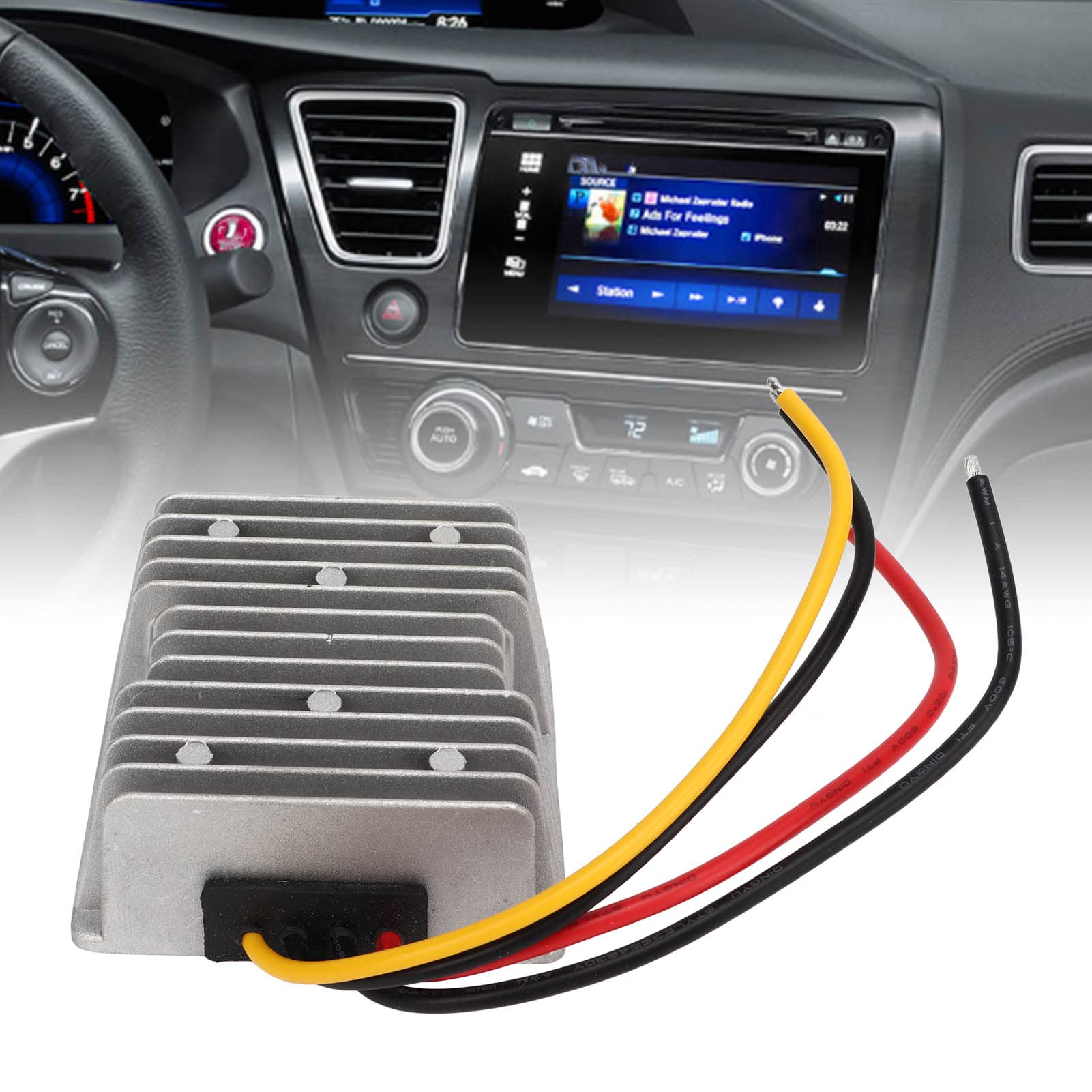 Convertitore di Tensione - 8-40V a 13 8V 10A 138W IP68 Riduttore di Tensione Regolatore Boost Automatico per Auto Barca Yacht Ferrovia Strumentazione Impianti