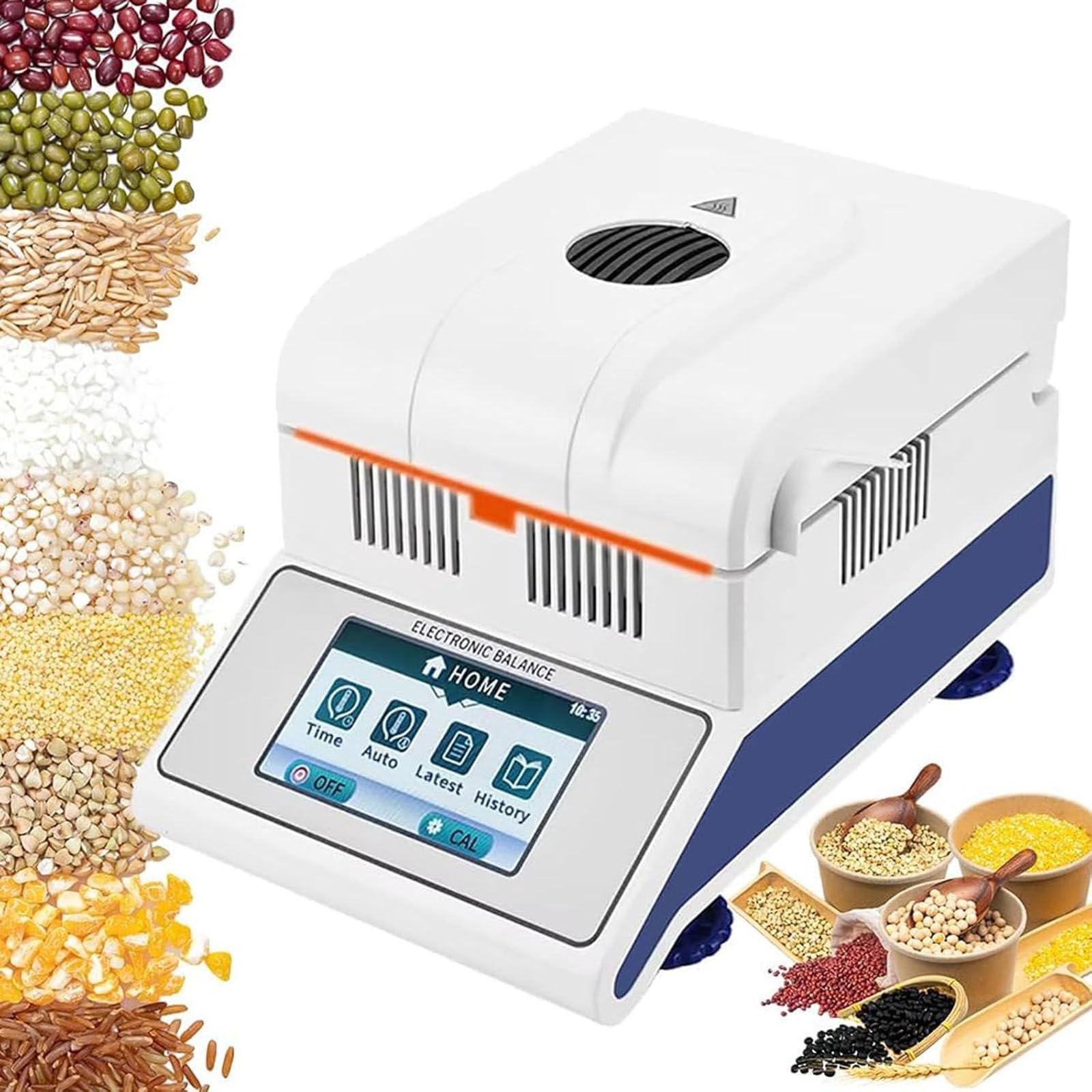 Analizador de humedad halógeno de laboratorio,Analizador de humedad Medidor rápido con pantalla táctil digital,100g/50g/0,001 g/0,002g/0,005g,Medidor de humedad halógeno,100g/0.001g