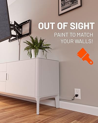 Miniatura 7 de ECHOGEAR Cubierta de cable para cables en la pared  Canal para ocultar cables de 10 pies con canaleta de plástico y paquete de conectores  Ideal