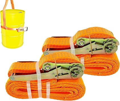 Adjustable Barrel Lifting, Cattle Feed, Web Sling, HandlDrum Handling Sling for 55 Gallon Drum, Capacity up to 1100 LB, 2 Pack