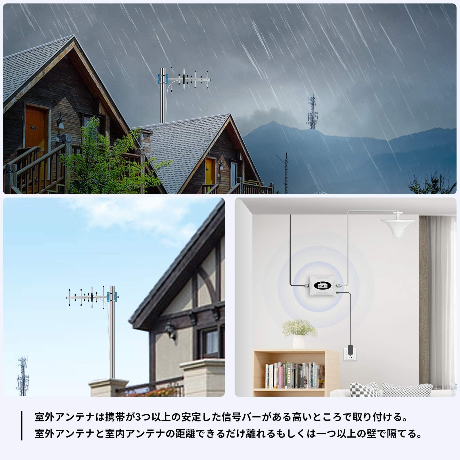 Amazon | Lintratek携帯電話信号増幅器 楽天モバイルDCS1800 MHz(Band3