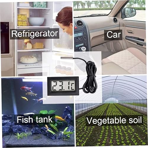 Miniatura 3 de Termómetros electrónicos de la sonda de Digitaces, termómetros de nevera digitales con cable incorporado con las sondas externas sondas de
