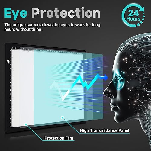 Miniatura 4 de Tavolozza - Almohadilla de luz LED A4, caja de trazado ultrafina para dibujo, pintura de diamantes, transmisión, bocetos, plantillas, tablero de