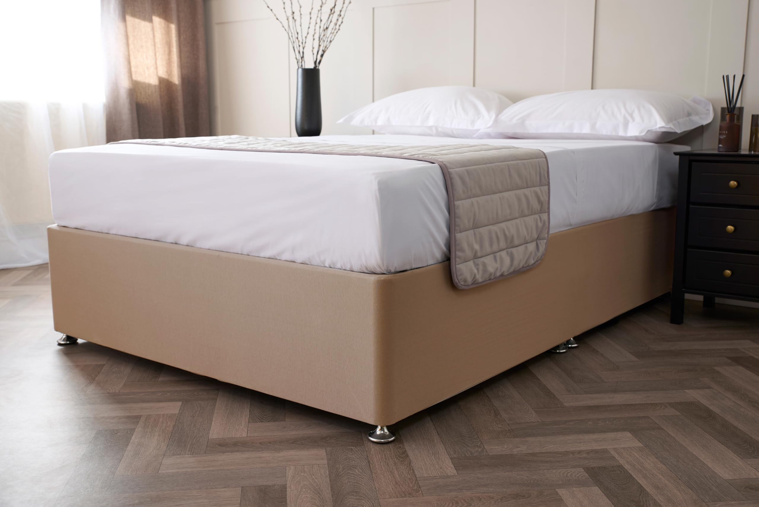 Belledorm Jersey Divan Bed Base Cover, Bed Wrap, King, Mocha