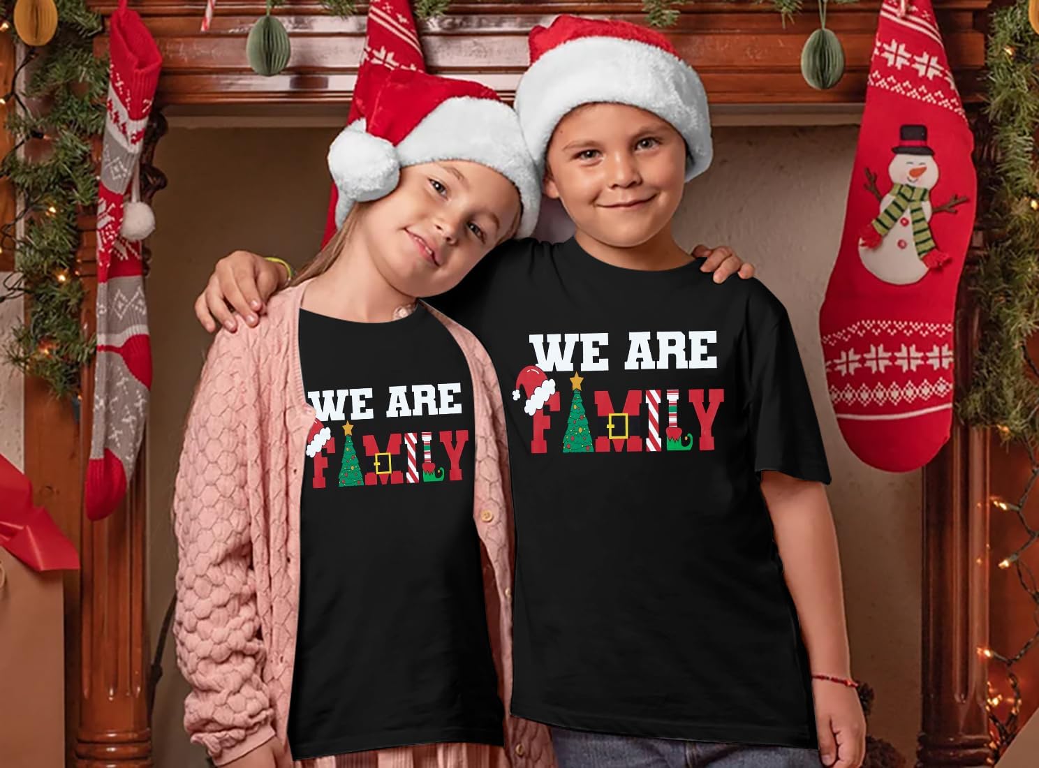 Family Christmas Shirts Merry Christmas Matching Outfits Xmas Graphic Tees Holiday Short Sleeve Tops - Image 4
