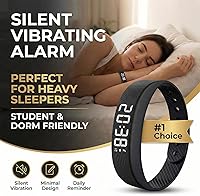 Vista 2 de Fitsleeps Relojes Despertador Pulsera de Alarma Vibratoria Duración de Batería de 40 Días Bandas de Muñeca Silenciosas de Choque para Personas que