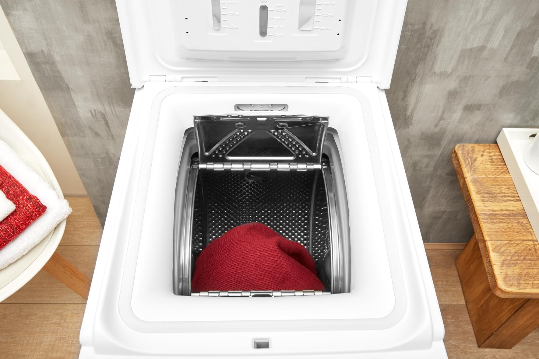 Privileg PWT C S6245E Waschmaschine Toplader/1200 UpM/6 kg/EEK C/Turn&Go Programm/Rapid Wash/Automatische Trommelpositionierung/Extra Spülen/Energy Saver/Mehrfachwasserschutz/Extra Waschen