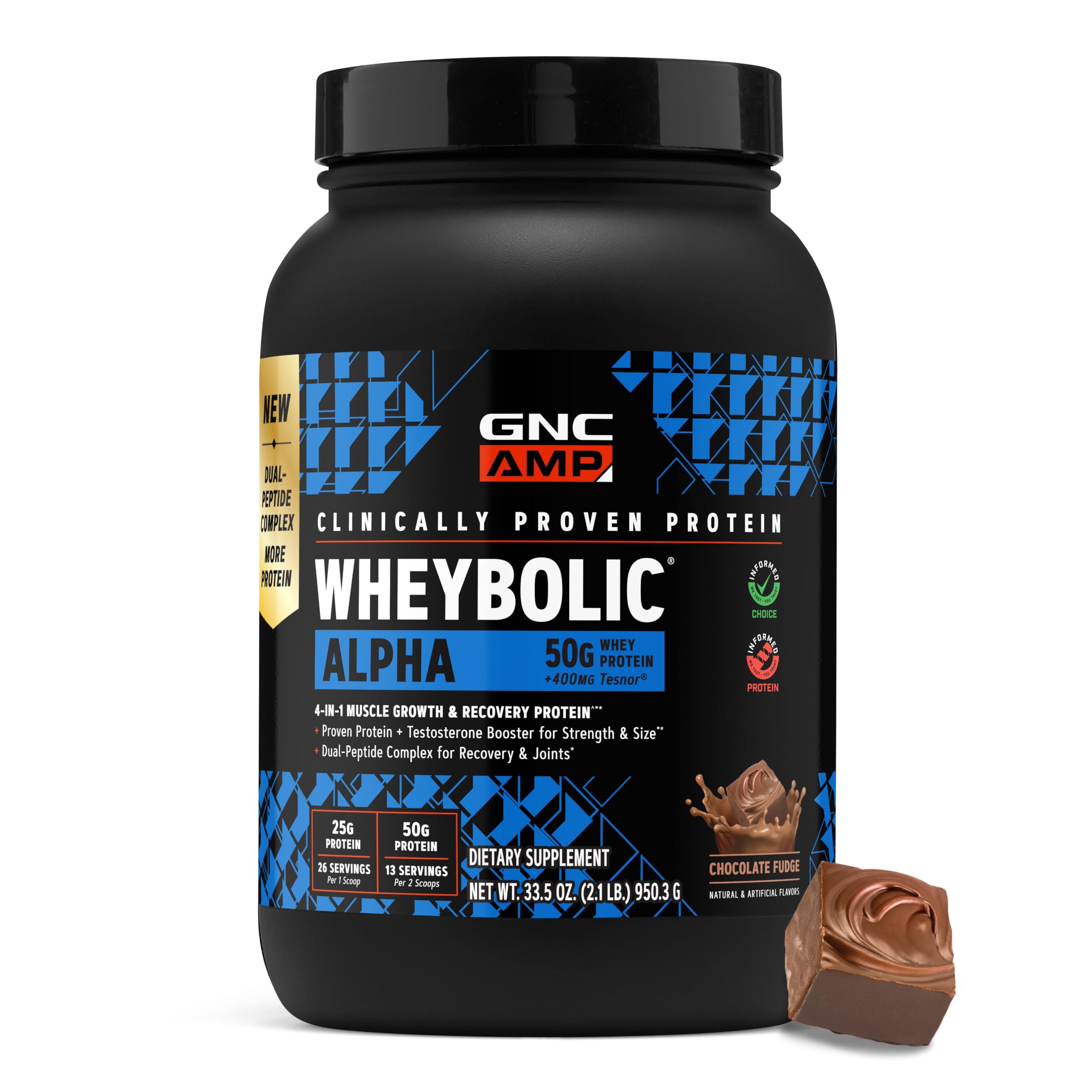 GNC AMP Wheybolic Alpha 2.0 pó para bebida proteica, chocolate, 950 g, 13 porções