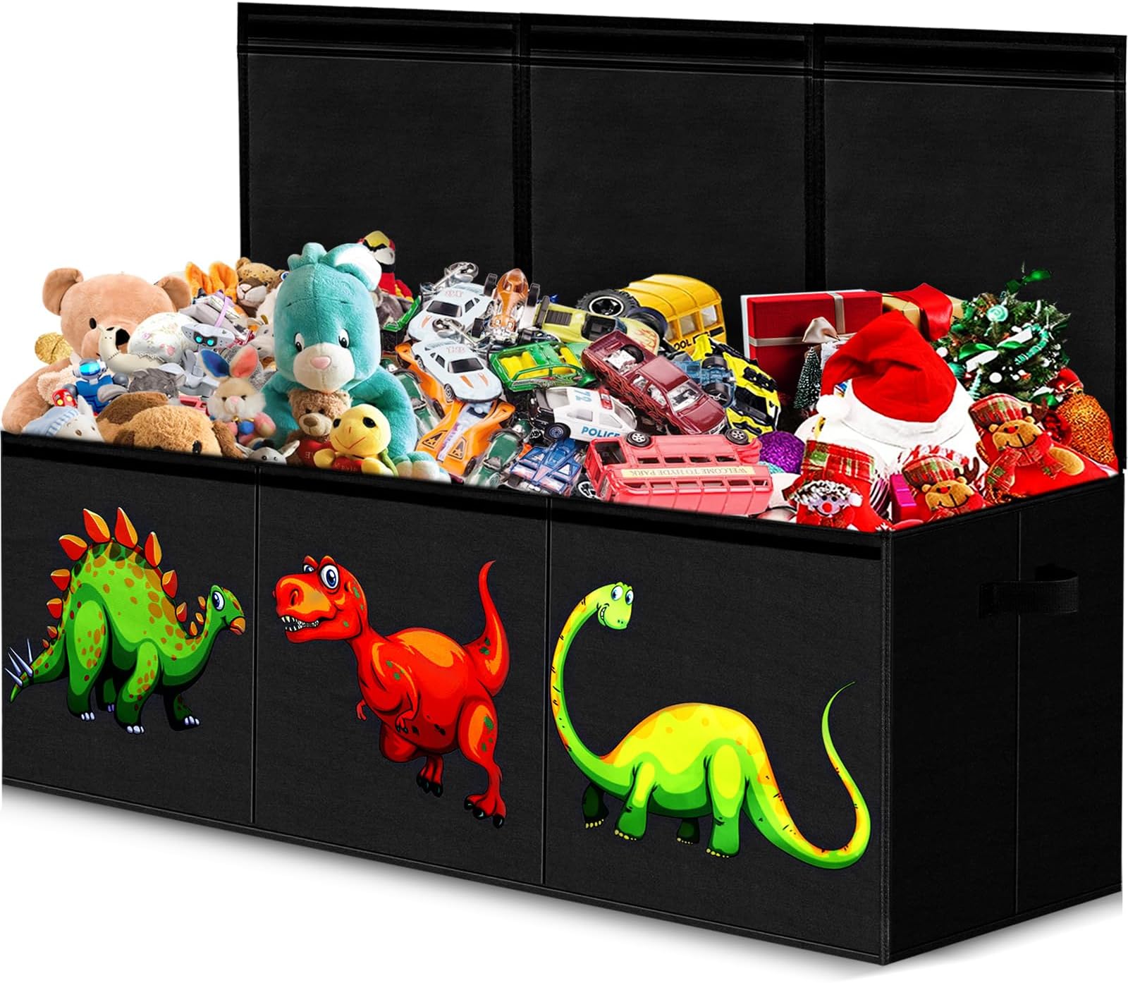 Large Toy Box Chest for Boys, Collapsible Sturdy Storage Bins with Lids, Large Kids Toy Box Chest Storage Organizer for Boys,Girls, Nursery Room, Playroom, Closet, 40.6"X14"X16.5"(Dinosaur)