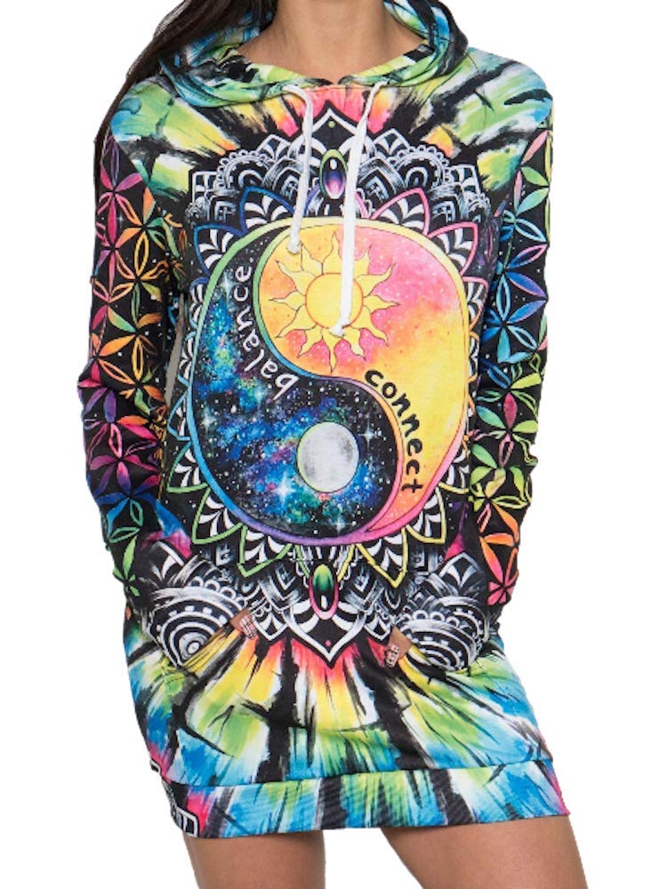 Electro Threads Women S Fitted Hoodie Dress With Colorful Print |  Desertcart Gambia