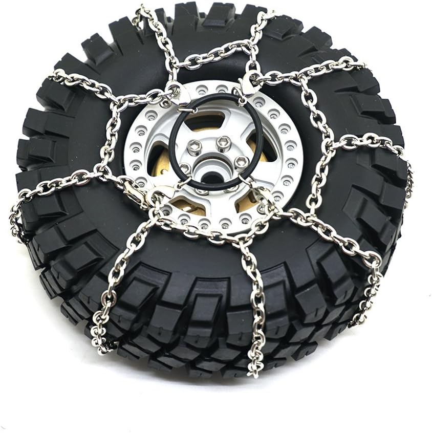 4Pcs 1.9/2.2inch Wheel Tires Metal Snow Chains, 120MM
