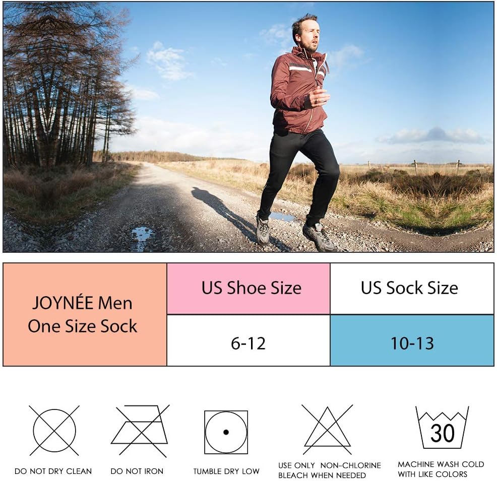 JOYNÉE Mens Athletic Crew Socks for Men Cushion Casual Sports Workout Sock 6 Pack - Image 5