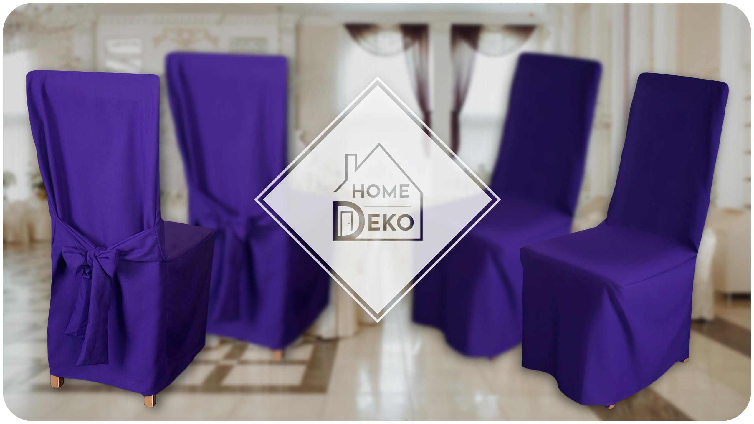 HOME DEKO Housses de Chaises avec Nœud, Housses Universelles pour Protéger Les Chaises du Salon, de