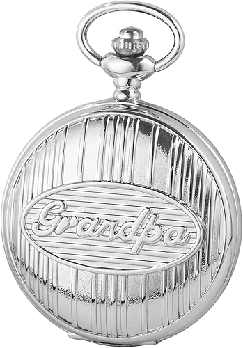 Miniatura 8 de Realpoo Fathers Personalized Engraved Quartz Pocket Watch, Engraved Dad, Grandpa for Father and Grandpa,Men's Quartz Pocket Watch with Chain