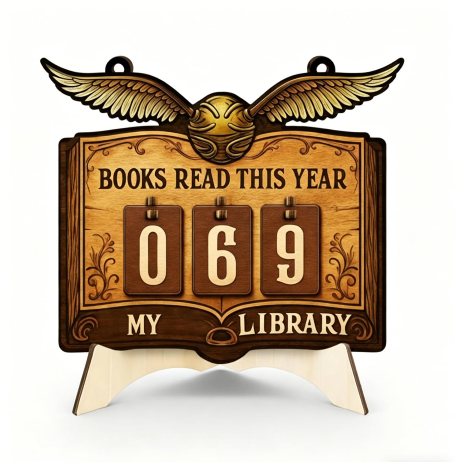 LUOBEIYAOHL Books Read This Year Counter Sign Bookshelf Read Tracker For Reading Nook