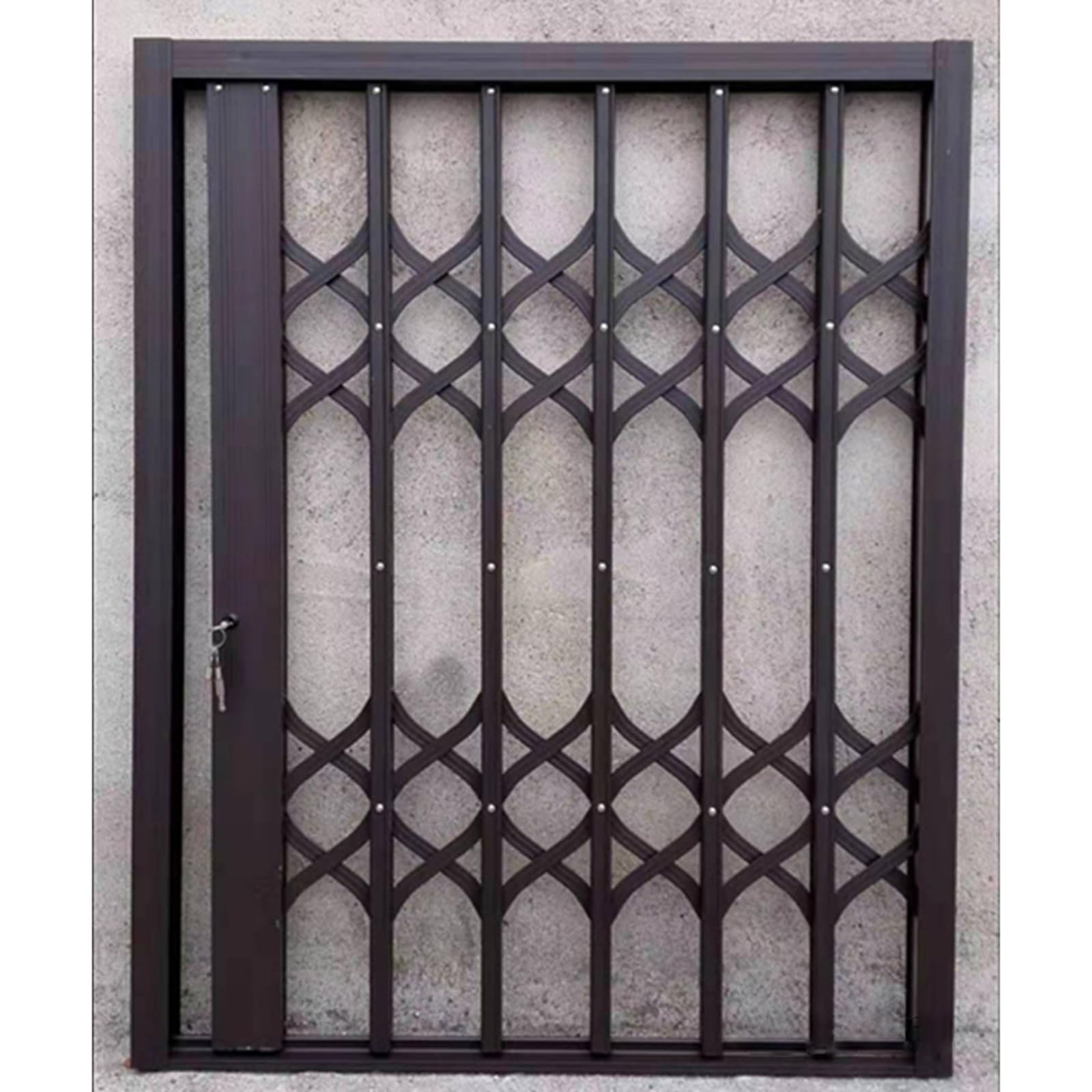Barriera di sicurezza retrattile per bambini, griglia di sicurezza antifurto con serrature di emergenza push-pull per uso domestico, adatta per finestre da 122 x 140 cm