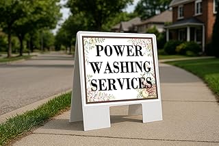 Power Washing Services Easter Spring Vintage Chicks Eggs Basket Brown A-Frame Double Sided 23x23 in. sign