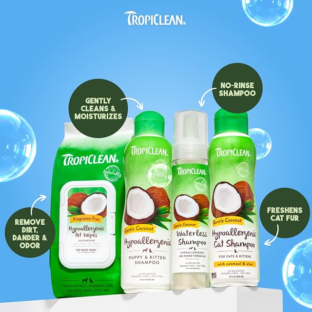Foto 8 de 8 de TropiClean Champú para Mascotas - Hipoalergénico