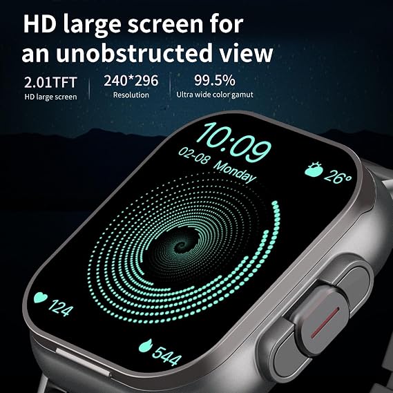 Vikye 2 in 1 Smart Watch with Earbuds, 2.01 HD Touch Screen Fitness Tracker Watch Call Message Notification, with Remote Camera Control, for iOS Android