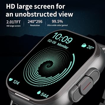 Vikye 2 in 1 Smart Watch with Earbuds, 2.01 HD Touch Screen Fitness Tracker Watch Call Message Notification, with Remote Camera Control, for iOS Android
