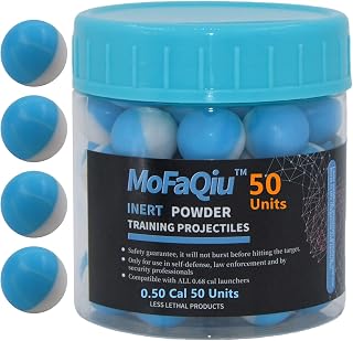 MoFaQiu.50 Cal Inert Ball,Fracture Groove Design,Laser Welding,for Training Paintball,Pepper Practice Balls, Pepper Training Ball, Compatible All .50 Cal Pepper Ball launchers (50 Count)