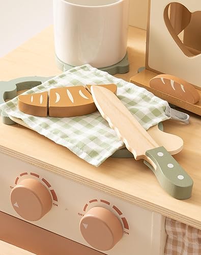 Miniatura 5 de ROBUD Juego de 16 cuchillos de cocina para niños, juego de cocina de madera, inspirados en Montessori, juguetes de cocina para niños pequeños,