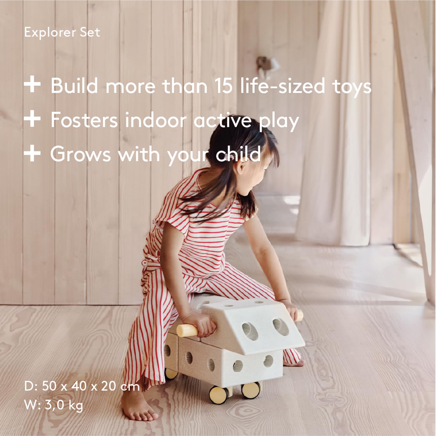 Zabawka marki Modu. Model 20-częściowy. Zestaw startowy Modu Playsystem Explorer von 0-6 Jahre - piaskowy szary/miód Yello