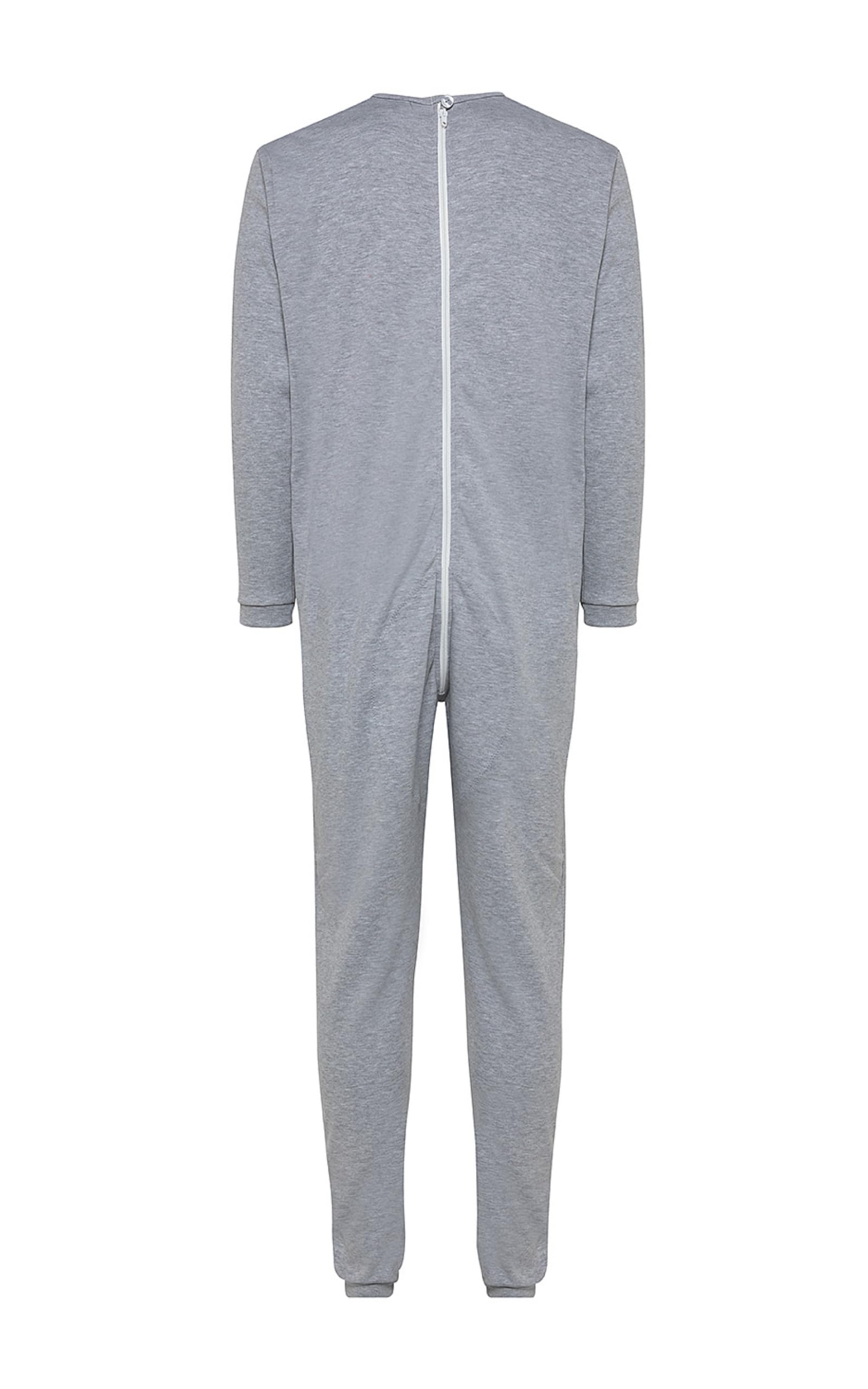 Pyjama intégral médical hiver unisexe – Grenouillère adulte coton chaud interlock 220g – Pyjama dos zip seniors – Vêtements gériatriques Made in Italy