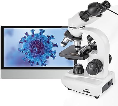 Laboratory Optical Microscope, 6000-20000 X Student Teaching Microscope, Electronic Eyepiece Connected to Computer, Can Be Matched with Display Screen,20000X-A