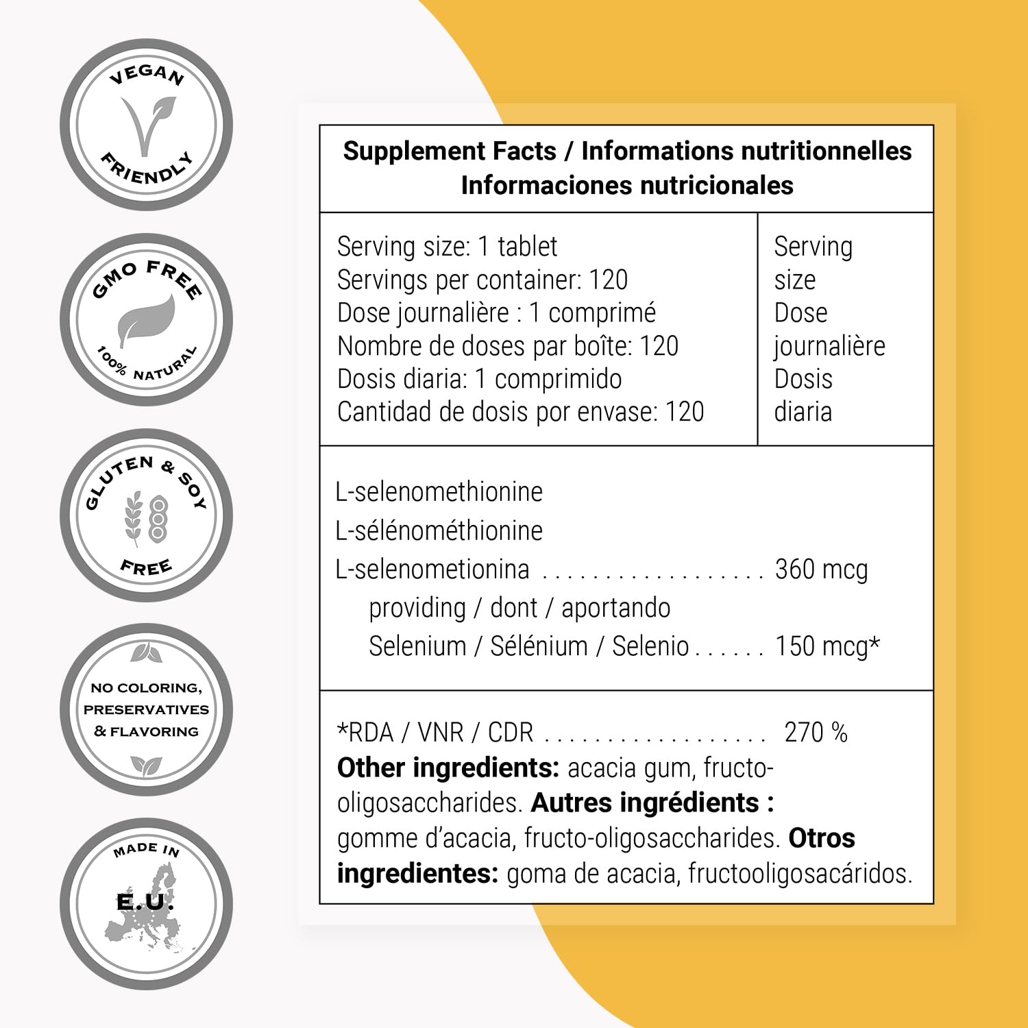 Supersmart - Selenium - Aide à Combat le Stress Oxydatif | Sans OGM - 120 Comprimés