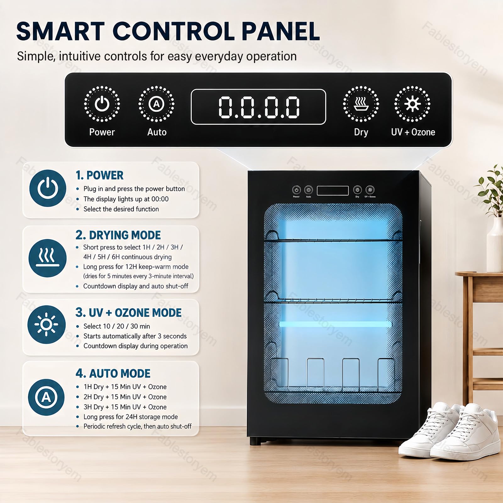 Armadio Asciugascarpe Elettrico da 400 W, Interamente in Metallo, 6–8 Paia