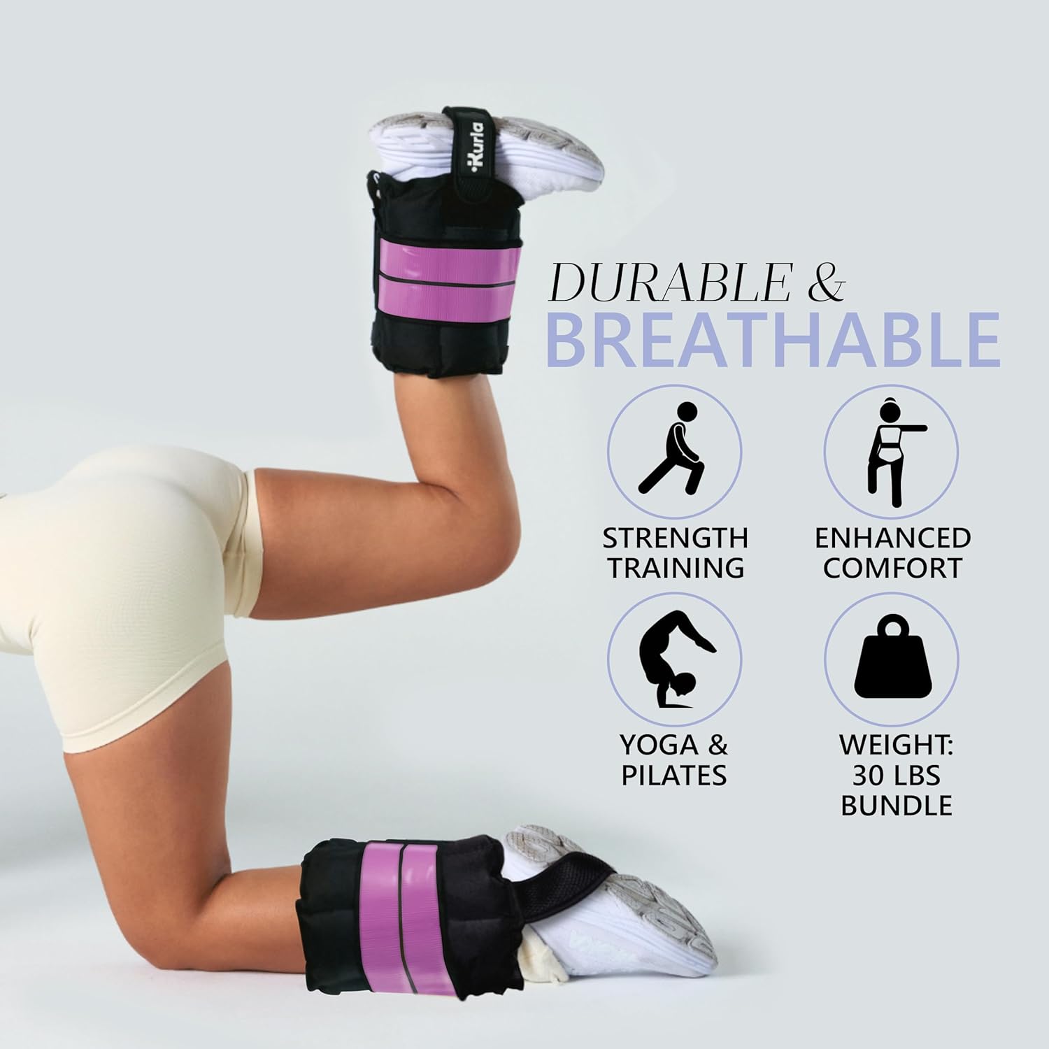 Heavy Ankle & Wrist Weights – 50/60/70/80 lbs Pair (25–40lbs - Each) | Dual Adjustable Secure Strap System | Patented Design | Ideal for Home Workouts, Pilates, Yoga, Glute Training