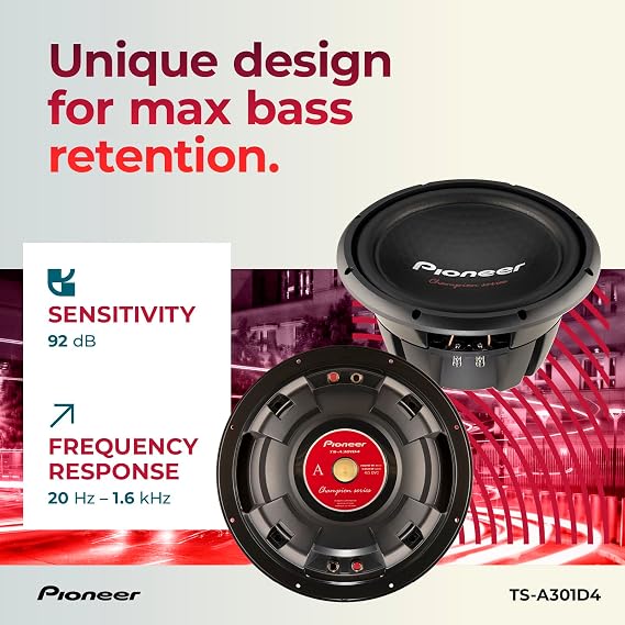 Pioneer A-Series Champion Series TS-A301D4 12 Subwoofer, 1500W Max