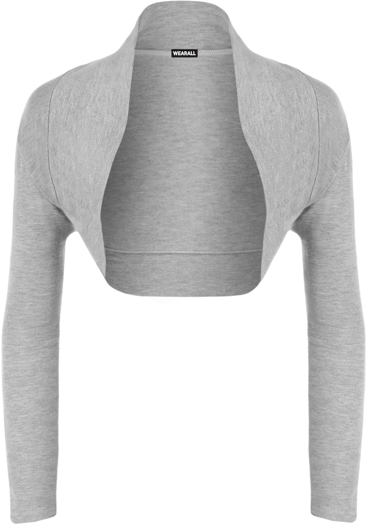 Wearall Women's Light Grey Shrug Bolero Stretch Top Cardigan - 8/10