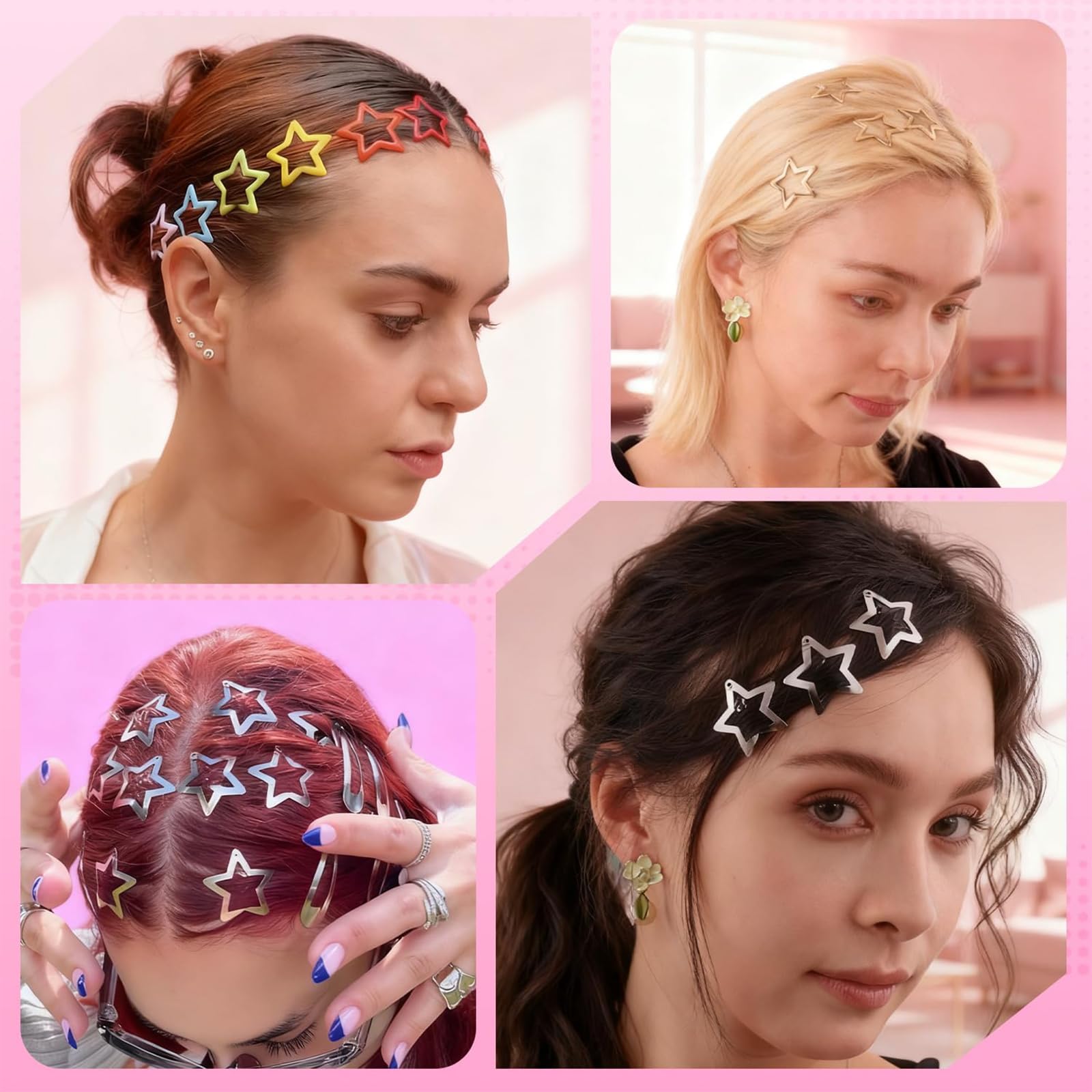 Clips de Pelo Coloridos 3 cm Y2k Antideslizantes Set de Moda
