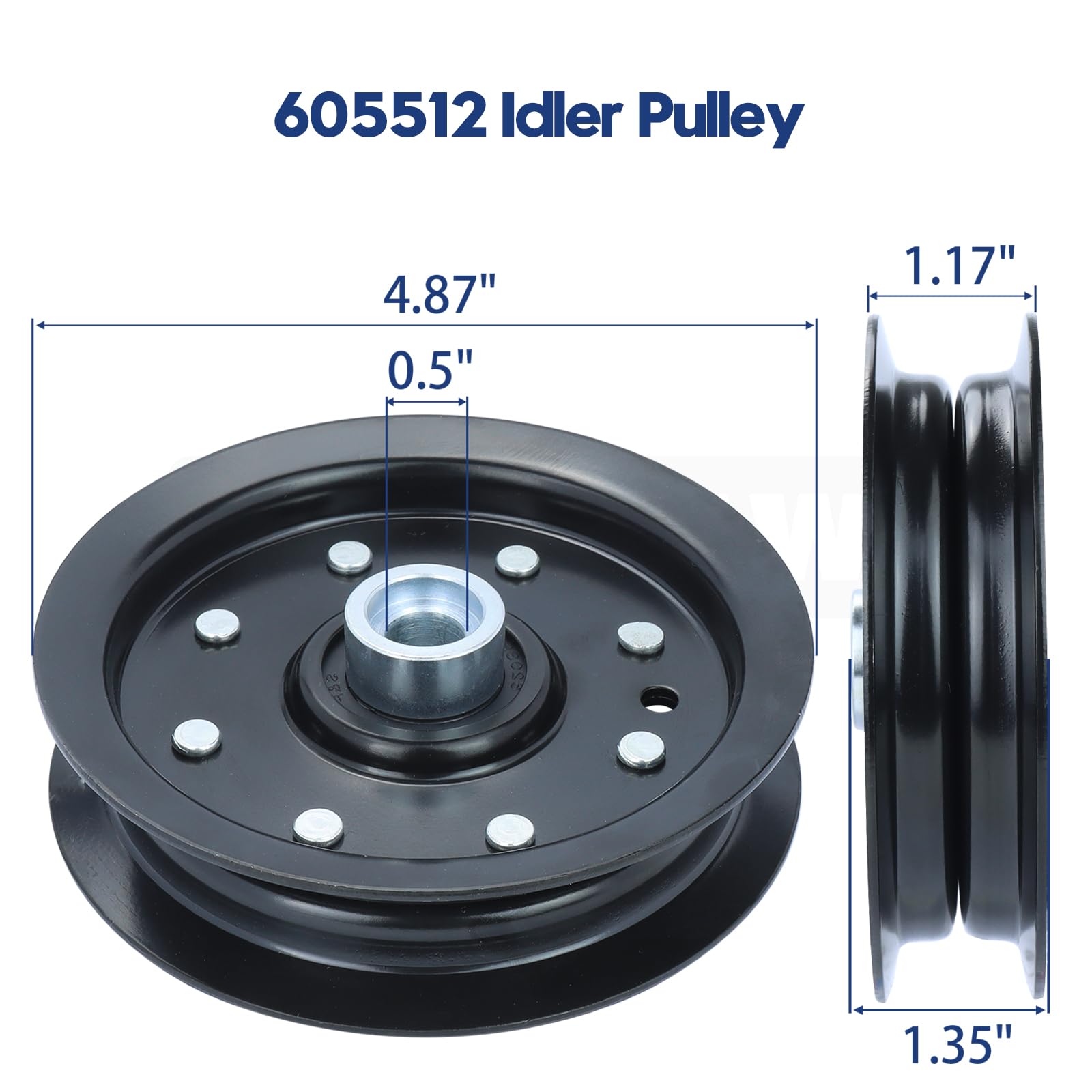 605512 & 604219 Idler Pulley Set For Hustler Raptor 52/42/36, Raptor SD 48/42/36, Dash 42/34 & More – Carbon Steel, Double Sealed Bearings, Anti-Rust
