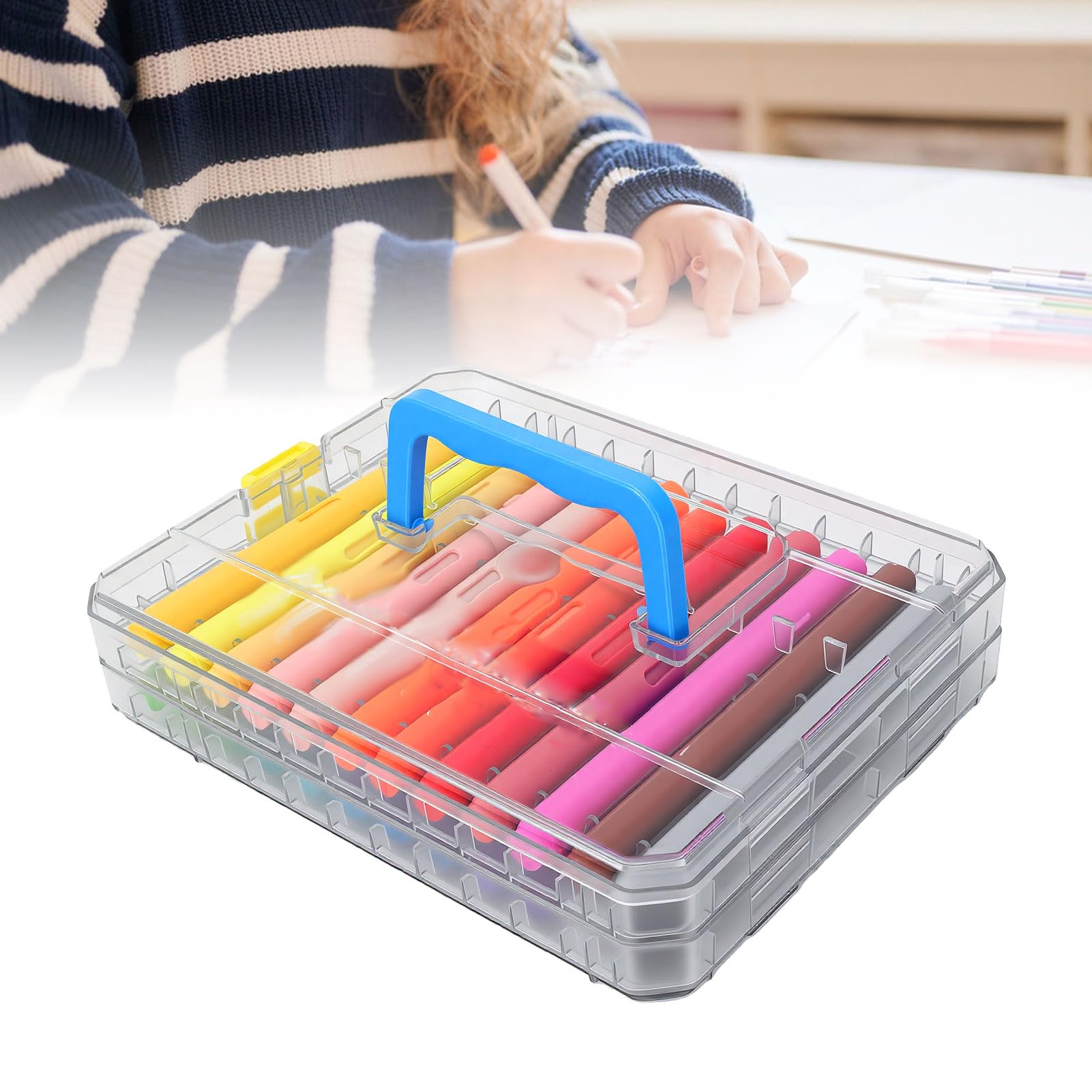 Cryfokt Marqueur Acrylique, Ensemble de 24 Couleurs Vives, Design Lavable