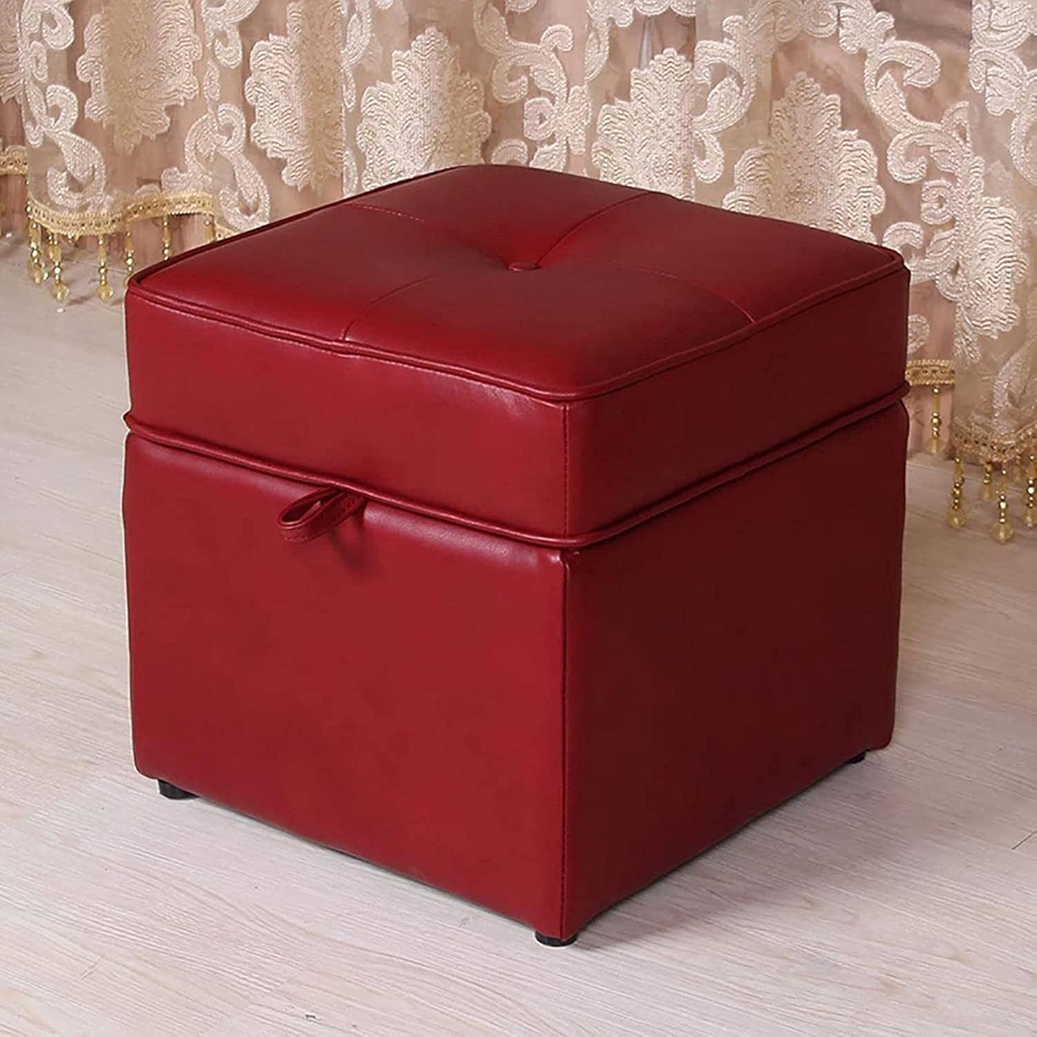 Pouf Foot Stool Entryway Storage Bench Leather Toy Chest Foot Rest Seat/Stool Storage Ottomans Shoe Bench Storage Stool Pouf