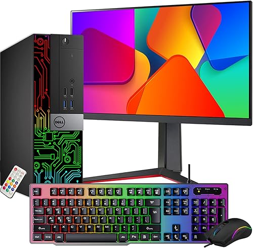 Dell Computadora de escritorio OptiPlex personalizada con monitor de juegos de 24 pulgadas, procesador Intel Core i5-6500 de 3.20 GHz, GeForce GT