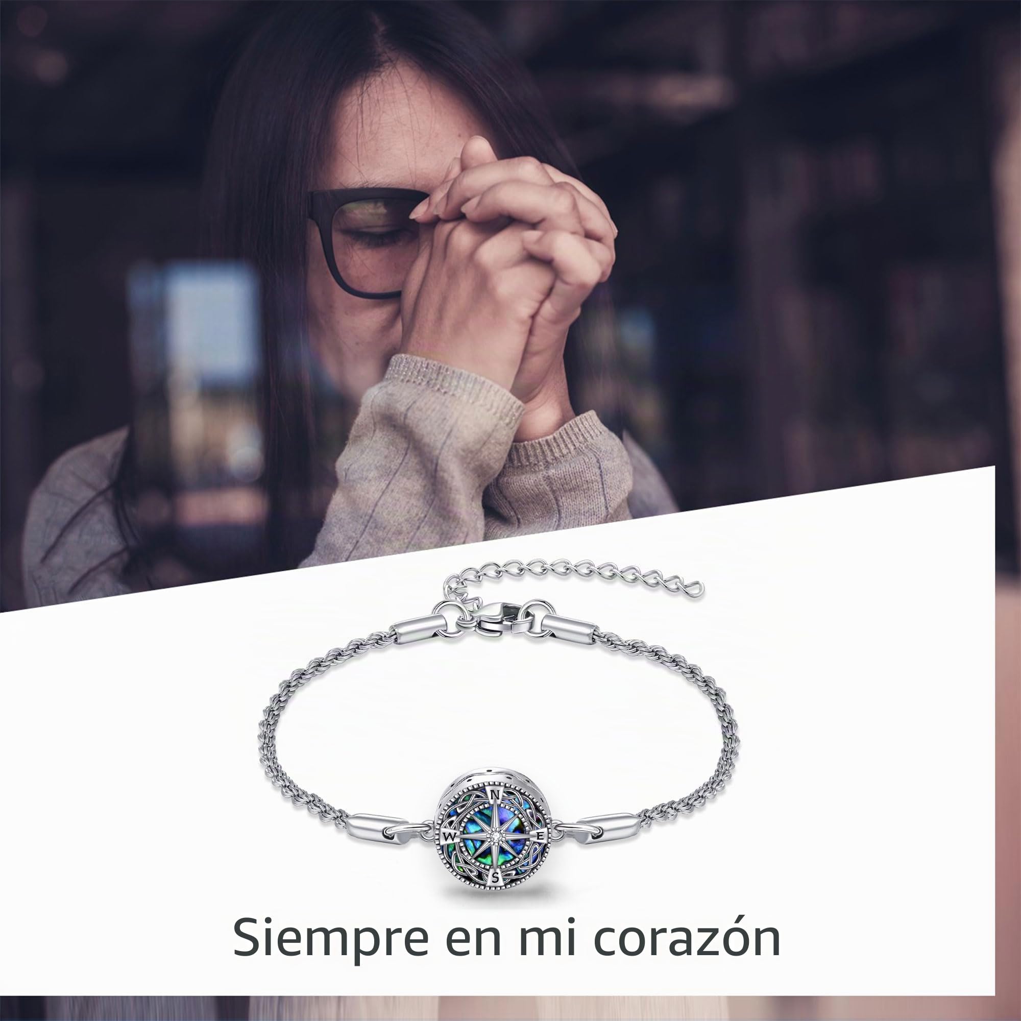 Pulsera de urna para cenizas, plata de ley 925, concha de abulón, joyería de cremación para cenizas, colgante de recuerdo, pulsera para mujer