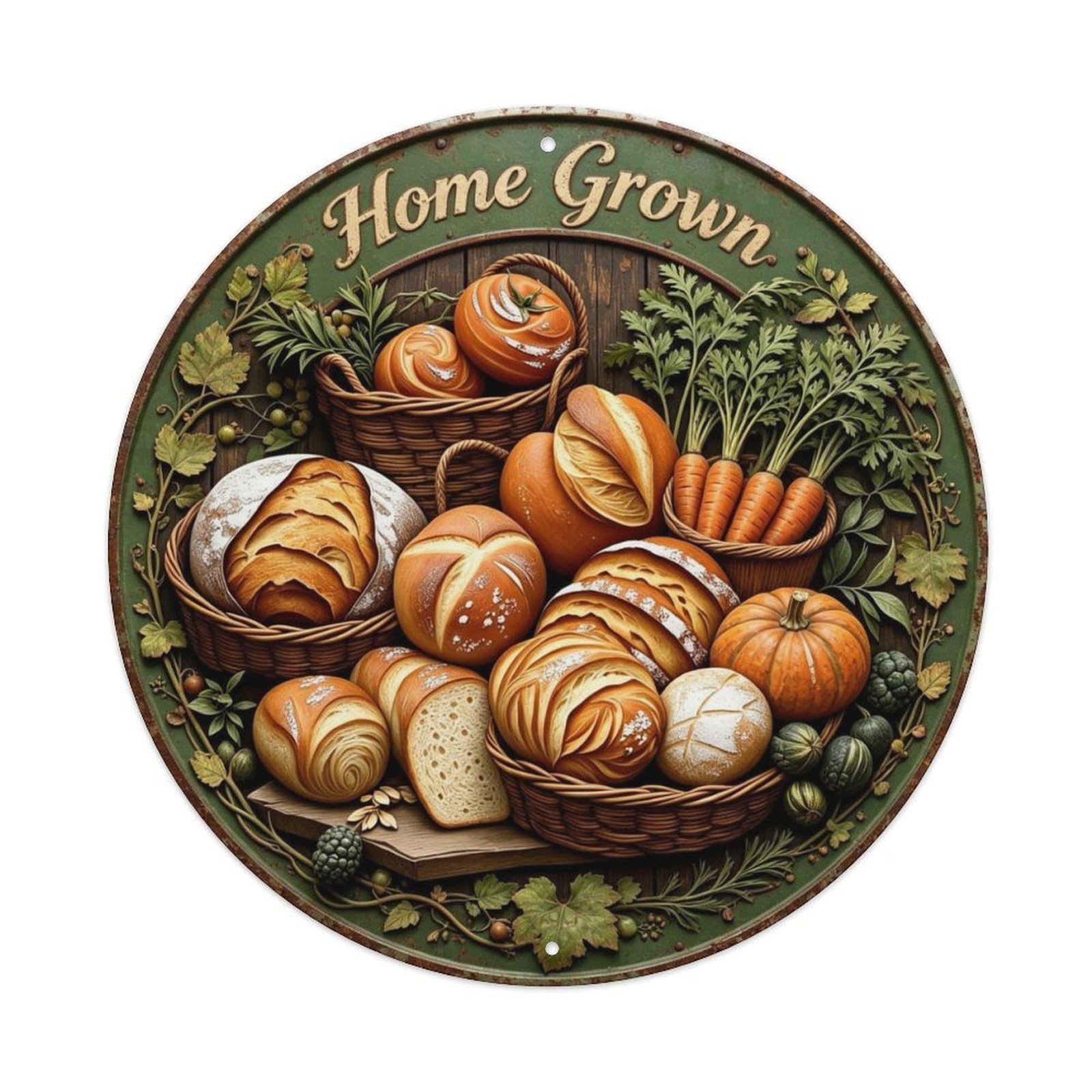 Home Grown Metal Tin Sign Plaque