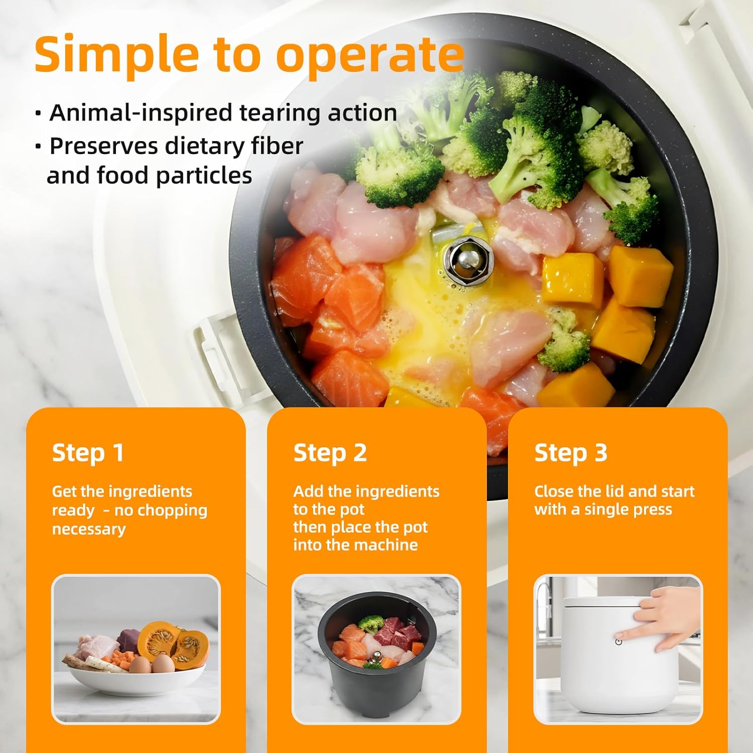 Pet Fresh Meal Maker, All-in-One Pet Kitchen Pet Food Maker, Multicooker with Chopping,Slow-Cook and Mix, DIY Recipes, Quiet Operation & Easy Cleaning for Healthy Homemade Meals