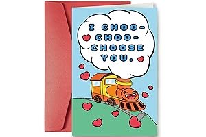 Cute Train Valentines Day Card for Him Her