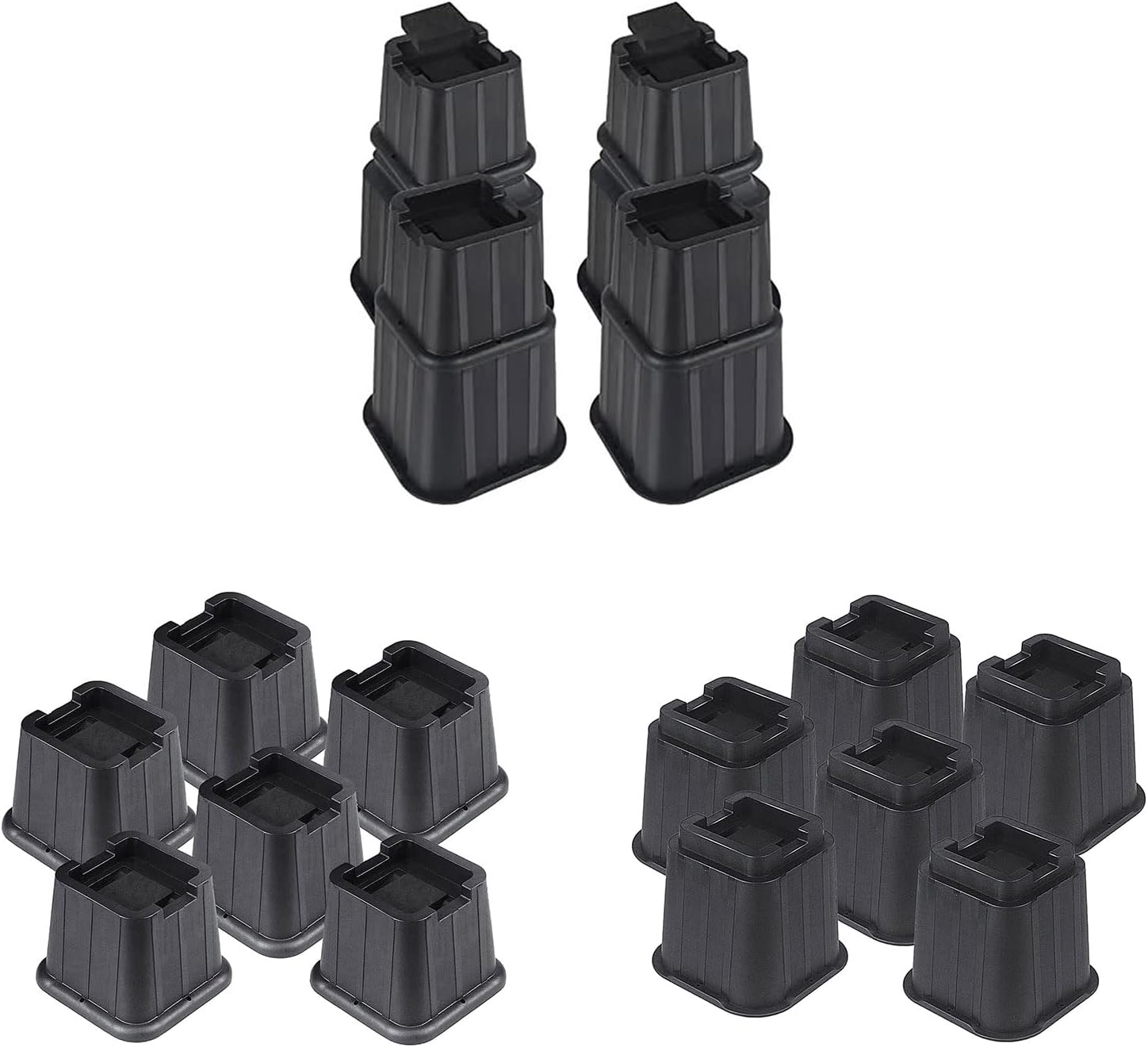 Anti Slip Furniture Foot Caps Adjustable Bed Frames Risers Sofa Leg Height Strong Space Saving Furniture Leg Extenders Coffee Table Height Boosters