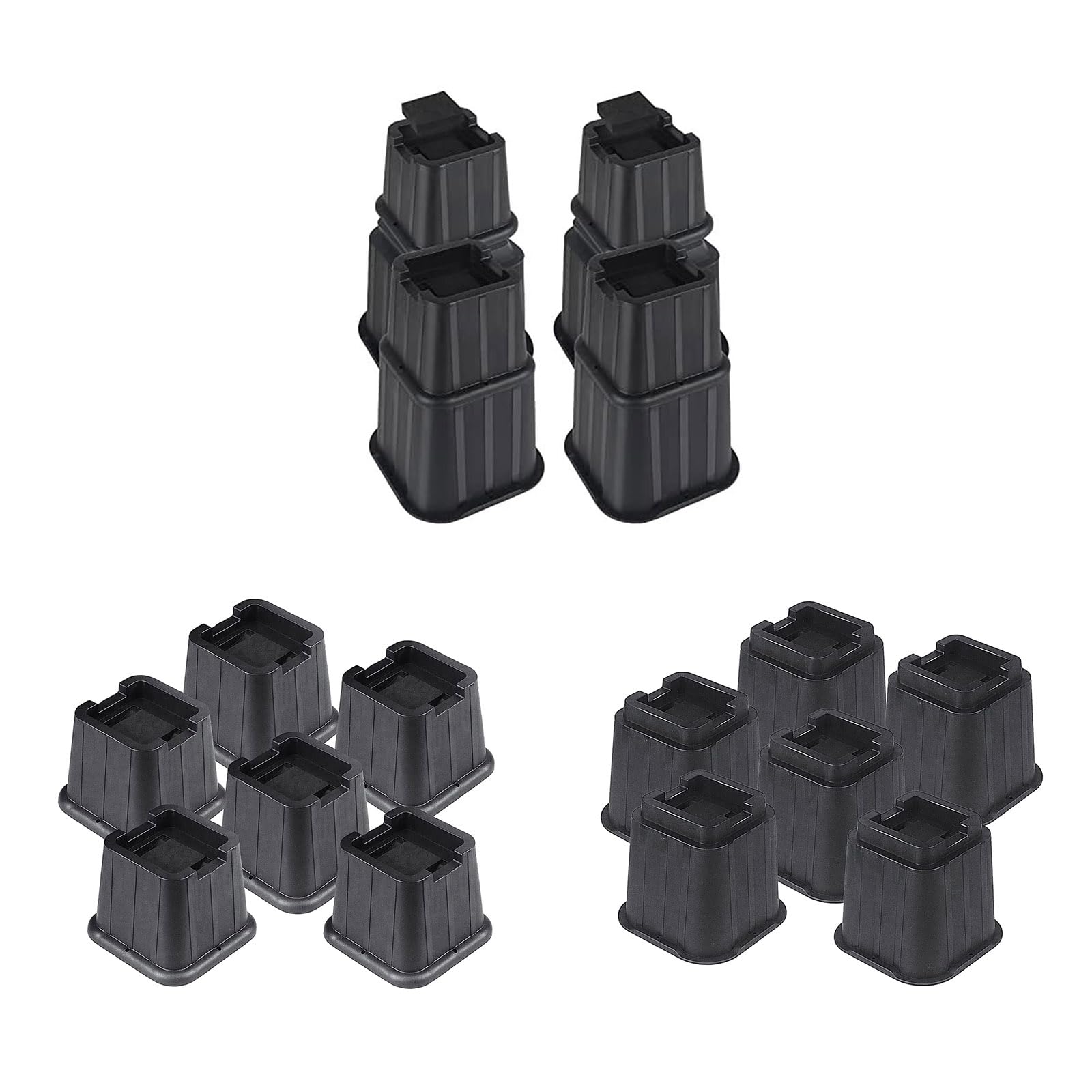 Elevadores de patas ajustables para muebles, antideslizantes, montaje rápido para cama, sofá, mesa, sillas, fácil de limpiar