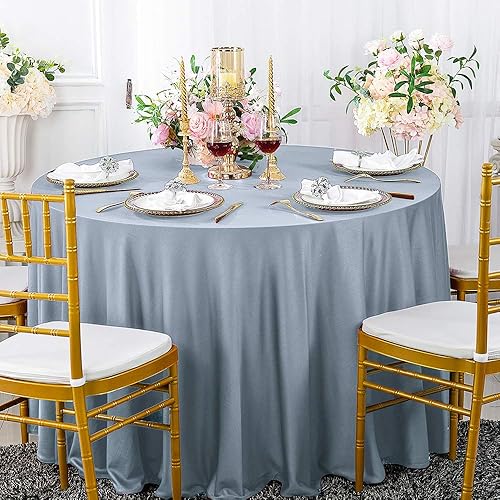 Miniatura 8 de Wedding Linens Inc. Manteles redondos sin costuras de 108 pulgadas (sin arrugas) para restaurante, cocina, comedor, boda, fiesta, banquete, eventos,