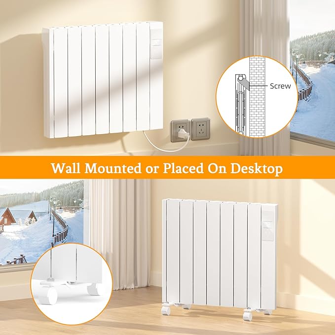 Calefactor Eléctrico de Panel 1500W con Control Remoto y Temporizador miniatura 3