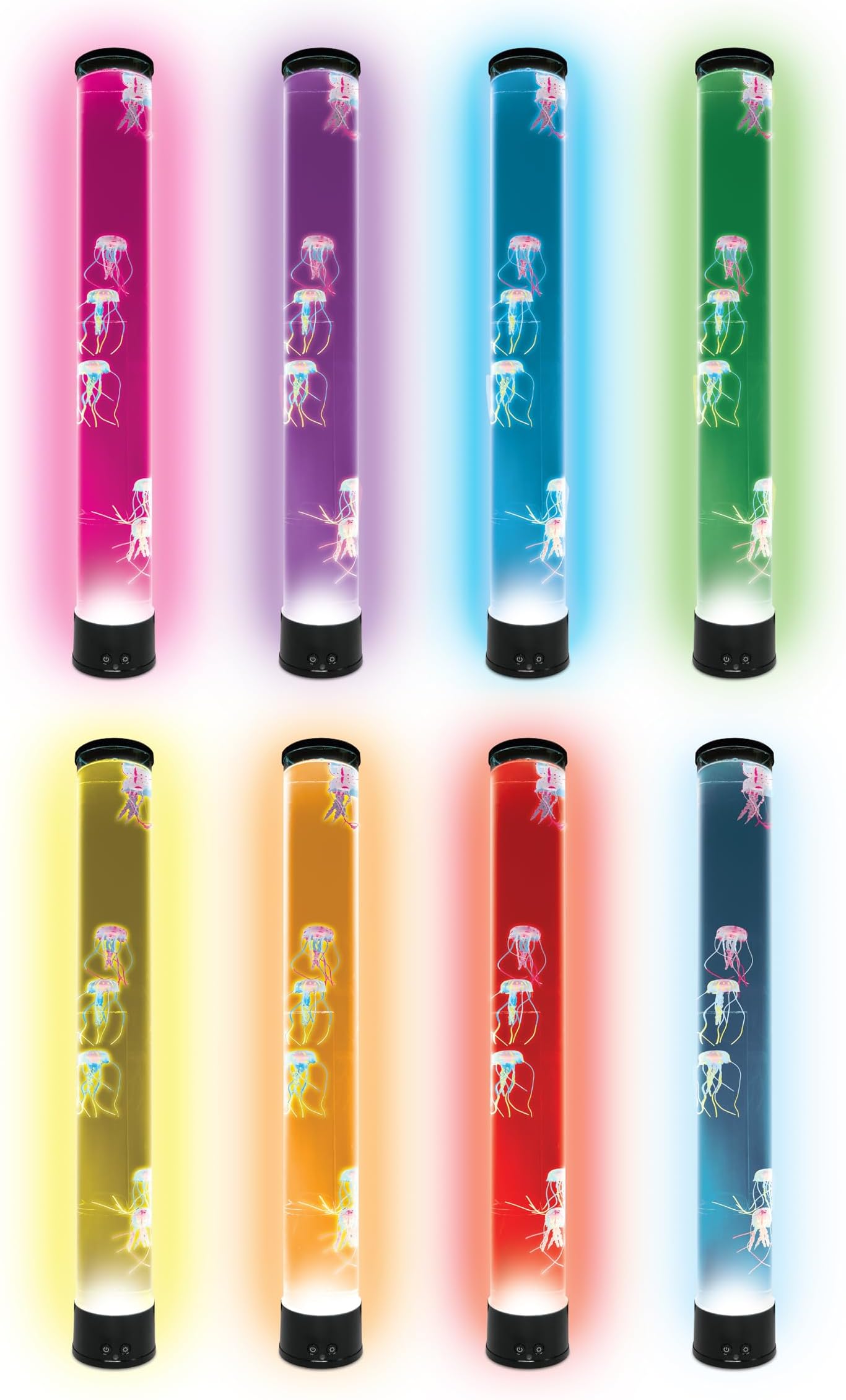 Jellyfish Lamp 31.5" RGB Aquarium Night Light- Bubble Jellyfish Light for Ocean Room Decor- Featuring 6 Floating Jellyfish - Water lamp for Teen boy Room Décor